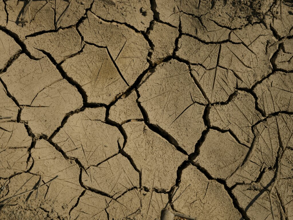 câmp agricol afectat de secetă cu sol crăpat, România 2026